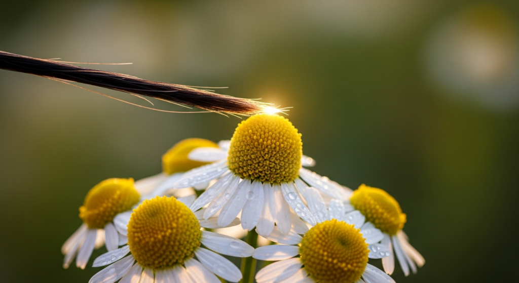 Rozjaśnianie włosów rumiankiem: Delikatny blask, bez chemii